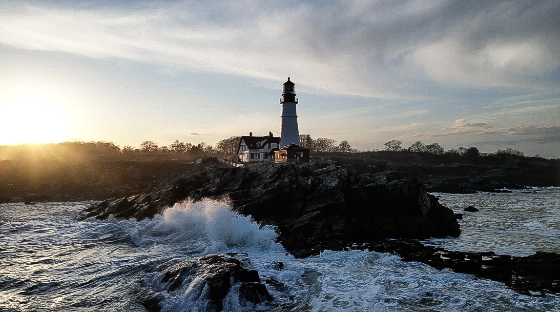 Portland Head Light at golden hour