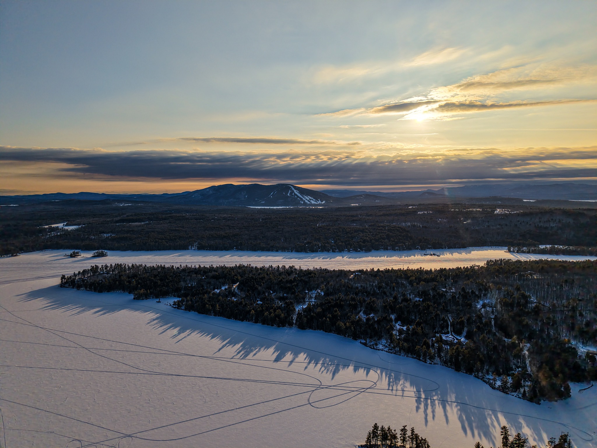 Winter aerial scenic view